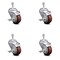Service Caster 3 Inch Maroon Polyurethane Swivel 3/8 Inch Threaded Stem Caster Set with Brake SCC-TS20S314-PPUB-MRN-TLB-381615-4 - alternate 1
